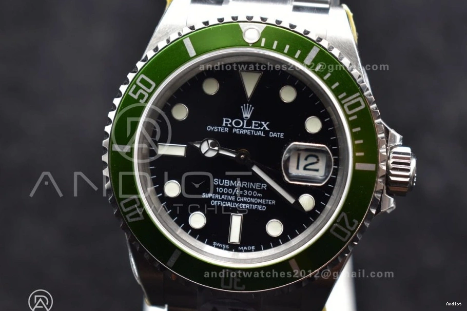 ARF1:1 Steel LV 904L Edition Submariner Green Bracelet SH3135 16610 V2 Best on SS 1110